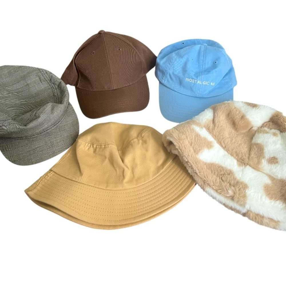 HAT LOT BUNDLE Women’s One Size Adult NEW X 5 Caps Fedora Bucket Style Hats